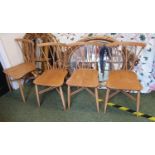 Set of 4 Ercol Candlesticks chairs with original blue labels no damage to chairs impressed with 1960
