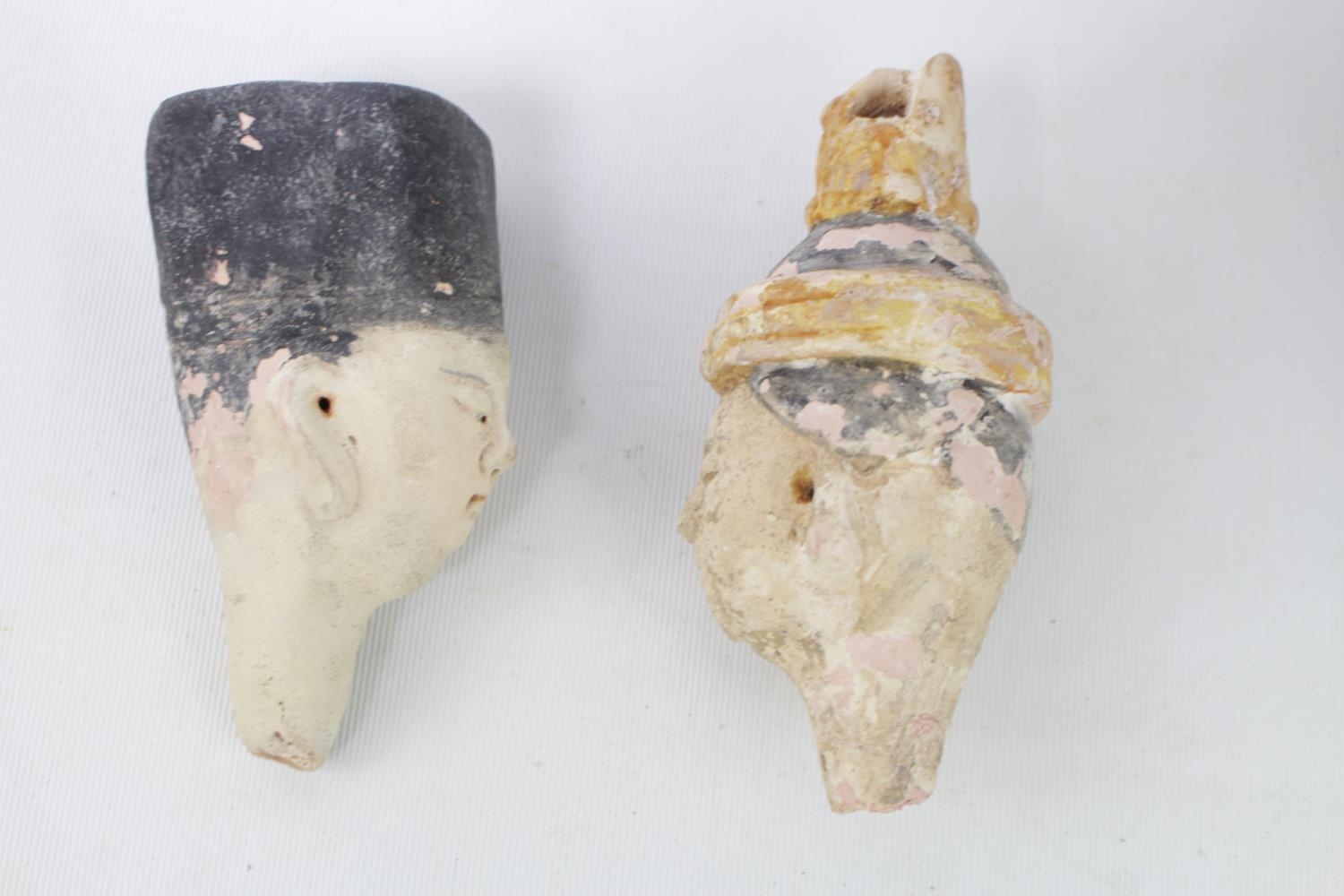 Pair of Antique Chinese green and amber lead-glazed pottery funerary figures in the form of - Image 12 of 13