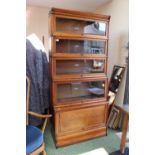 Fine Oak The Globe-Wernecke Co Ltd of London of 5 Tiers with Cupboard Base