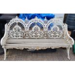 Coalbrookedale Style Cast Iron Bench with Pineapple decoration and wooden slatted seat