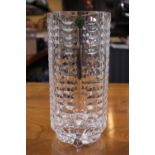 Good quality Waterford Crystal vase of cylindrical form 25cm in Height