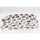 Large collection of assorted Cold painted Lead Farmyard figures, some Britain's and other makers