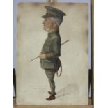 WW1 Watercolour by Alfred Bugby of Sgt Mjr Hanson West Yorks. Portrait painting of Sergeant Major