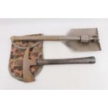 WWII Aircraft Fire Axe and a 20thC Military entrenching spade with cover