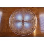 René Lalique (French, 1860-1945): An Opalescent and Clear Glass Coquilles Plate, wheel cut mark R