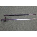 Early 20thC Light Infantry Sgts Dress sword in scabbard. 101cm in Length