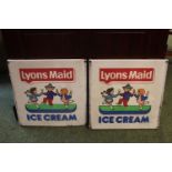 Pair of Vintage Aluminium Lyons Maid Ice Cream 41 x 41