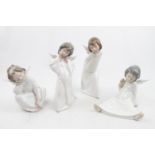 4 Lladro figures of Angels (one boxed)