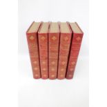 Jane Austen 5-Volumes, Red Leather Half bound Published by Macmillan and Co. Limited, London; New