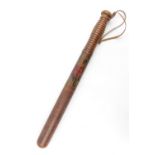 Edwardian Police Baton with hand painted 'Hackney' marking. Turned handle. 45cm in Length