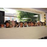 Collection of 13 Royal Doulton Character Jugs inc. Old King Cole, Arriet, Bootmaker etc