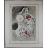 Marc Chagall 1966 Lithograph Nudes Chicken Poster Abstract Art Exhibition Zurich. Original 1966