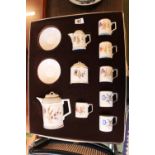 Boxed Hochst Coffee set for 6 with gilded borders and floral spray