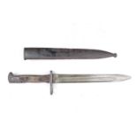 WW1 Bayonet and scabbard the hilt numbered 0203. 39cm in Length