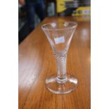 18thC Cordial Air Twist glass. 11.5cm in Height