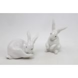Boxed Lladro 'Sitting Bunny' 05907 and 'Preening Bunny' 05906