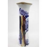 Chinese Studio Pottery Vase with Floral decoration and character marks. 38cm in Height