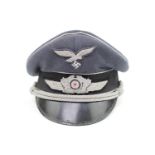 WW2 German Luftwaffe Officers Peaked Cap with label to interior 'Verkaufs-Abteilung der Luftwaffe'