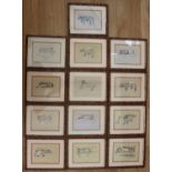 Cecil Aldin Collection of 13 Cracker and Micky Dog Illustrations. These framed dog prints are from