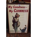 A Guinness advertising poster, after John Gilroy, illustrated with a bear and a keeper. 39 x 59cm