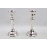 Pair of Silver Turned Candlesticks by Sanders & Mackenzie Birmingham 1969