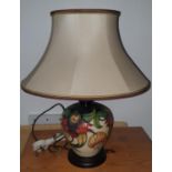 Moorcroft Anna Lily Pattern Lamp by Nicola Slaney Shpae 8/6 with Shade