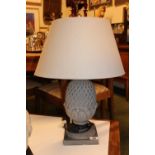 20thC Georgian style Pineapple design Lamp on square base