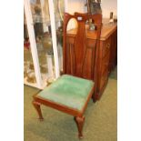 Edwardian Low Mahogany Chair with upholstered seat