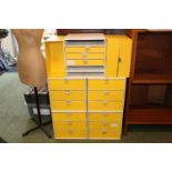 Collection of Palaset of Treston Finland Mid Century drawer and filing units