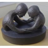 "Embrace" Bronze Limited Edition Sculpture by Doreen Kern. Doreen Kern (British, 1931-2021): a