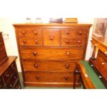 Victorian Mahogany Chest of 8 Drawers with Turned handles. 118cm in Width