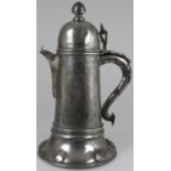 English Hand Hammered Silvered Copper Flagon 1800-1810 . English hand hammered silvered copper