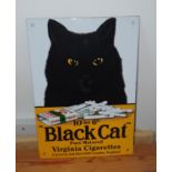 Advertising enamel sign BLACK CAT PURE MATURED VIRGINIA CIGARETTES. In good condition with some face