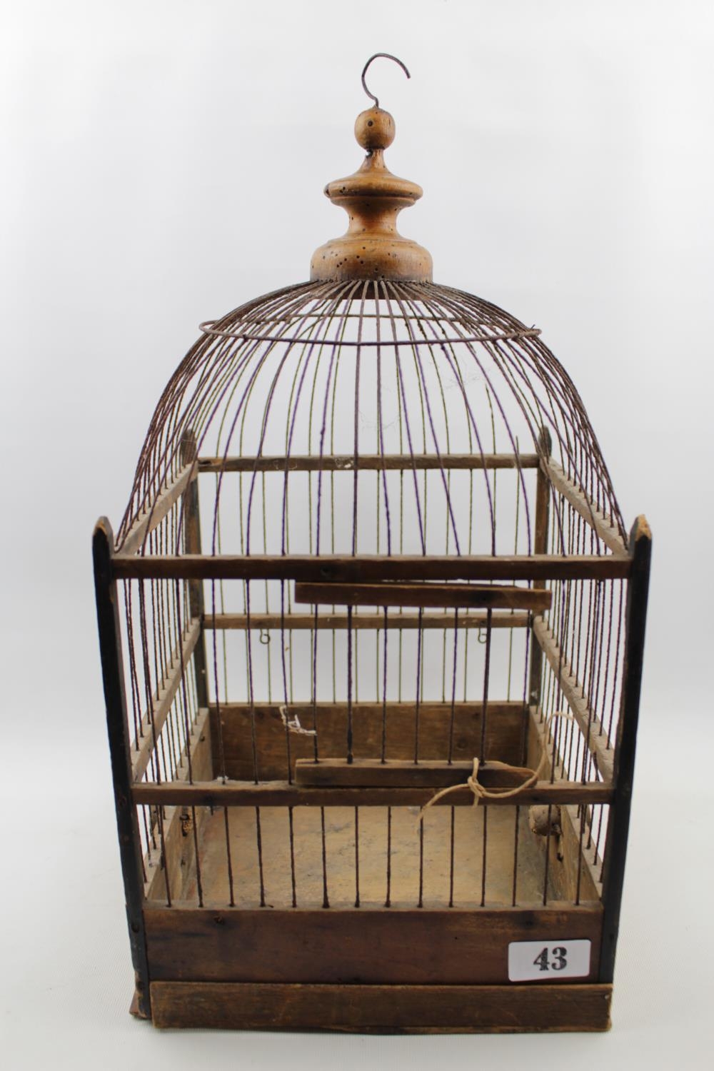 19thC Square Canary Cage. 43cm in Height