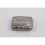 Georgian Silver Vinaigrette with gilded interior (Hallmark rubbed) Possibly Birmingham 1810