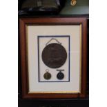 WWI Death Plaque for Bertie William Sculpher 138525 GNR RA and 2 Medals framed and mounted