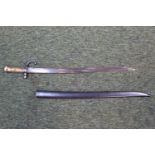 French model 1871 Chassepot sword bayonet Impressed M65887 to bayonet and M17540 to Scabbard.