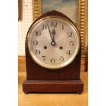 Early 20thC Arched top mantel clock with numeral face