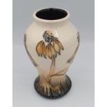 Moorcroft Coneflower pattern Vase, impressed clear mark to base with Pawprint C.2001. 9.5cm