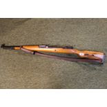 WWII BB Rifle with wooden stock and Leather Strap K98