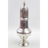 18thC Style Heavy Silver Sugar Caster Sheffield 1951 by Thomas Bradbury & Sons 290g total weight