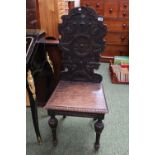 Oak Late 19thC Carved Hall Chair
