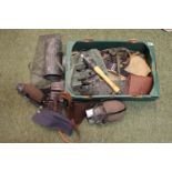 Box of assorted German Third Reich Post War items inc. Dummy Grenade, Gas Mask Cannister, Ammo