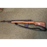 WWII Style BB Carbine Rifle with Oak stock and fabric strap