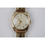 Good quality Gents 9ct Gold wristwatch with expanding bracelet