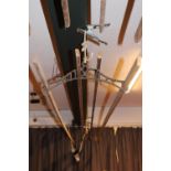 French 4 Bar wooden clothes airer with cast metal fittings