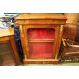 Good quality Late Victorian Walnut Inlaid Pier cabinet with applied gilt fittings and lined interior