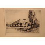 James Mc Ardle Original Drypoint 'Inverlochy Castle' . 21 x 16cm