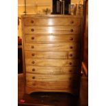 20thC Bow fronted Collectors chest of 9 drawers 31cm in Width