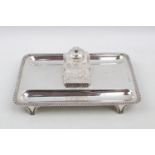 Early 20thC Silver Inkstand with gadroon border and four bracket feet 21cm long, London 1924, The